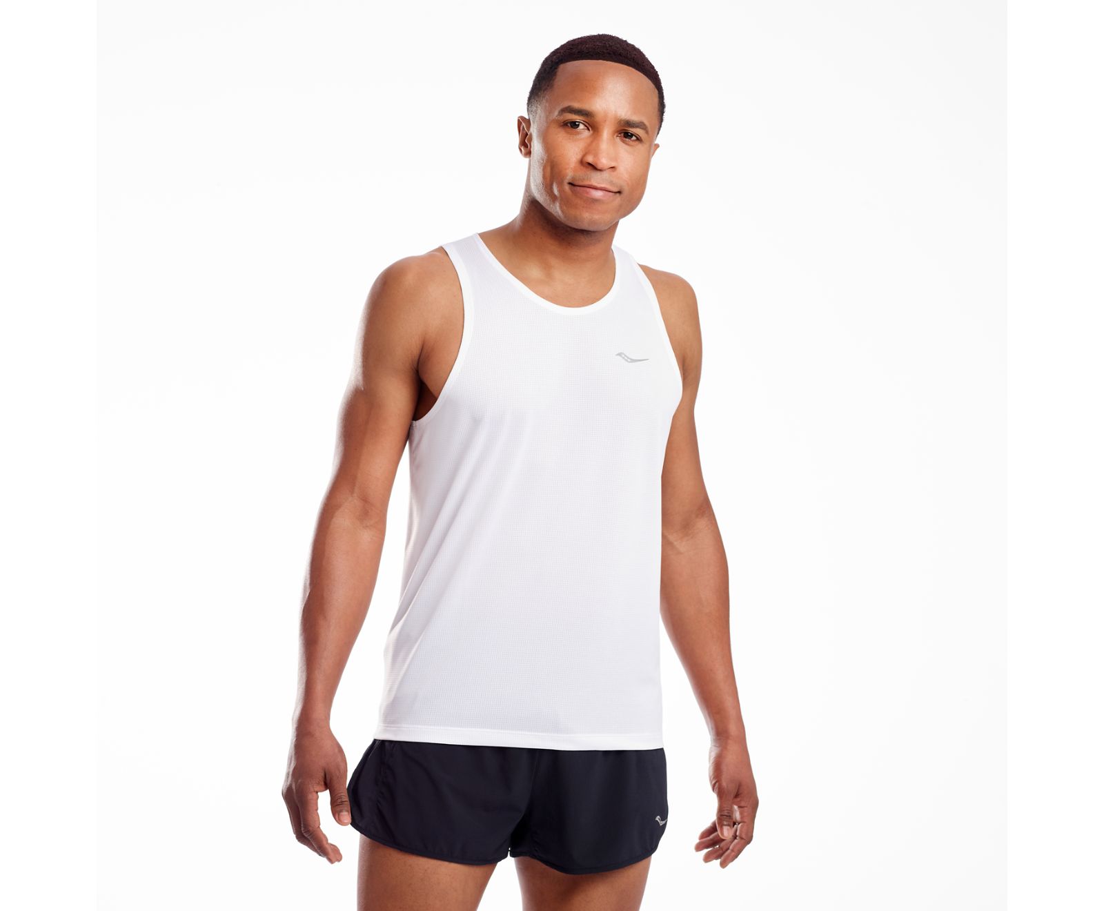 Men's Saucony Stopwatch Singlet Tanks White | Singapore 664FDNM